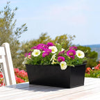 3 Pack Metal Railing Planters, 16 Inch Large Rectangular Hanging Flower Pots - Image 8