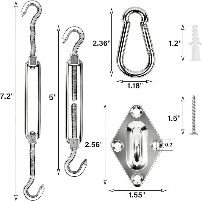 yofit Shade Sail Hardware Kit 5 inch - Image 3