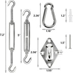 YOFIT 40 Pcs Shade Sail Hardware Kit, 5 Inch Outdoor Sun Sail Accessories - Image 2