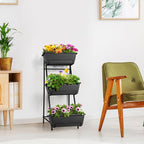 3 Tier Vertical Garden Planter Small Raised Garden Bed Freestanding Plastic - Image 3
