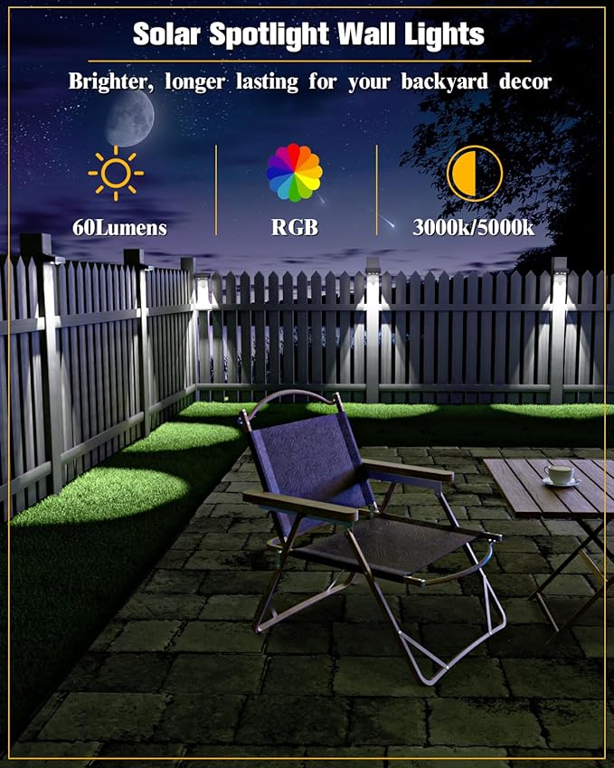 Solar Fence Lights 16 Pack, 50 Lumens Outdoor Solar Lights - Image 2