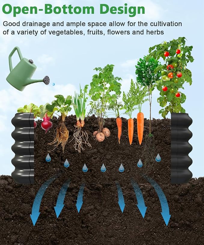3.0x3.0x1.0ft Raised Garden Bed Kit, Rustproof PP Material Garden Box, Flower - Image 4