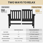 Ciokea 49" Heavy Duty Outdoor Bench, HDPE Weatherproof Porch Benches, Durable - Image 7