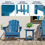 nalone Adirondack Side Table 16.5" Outdoor Side Table HDPE Plastic Double - Image 4