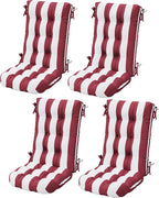 SERWALL HDPE Outdoor Rocking Chair Cushion Set of 4, Memory Foam Cushion Red by SERWALL