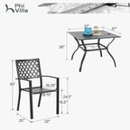 PHI VILLA 5 Pieces Patio Dining Set - Image 8