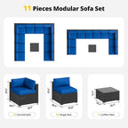 Aoxun Patio Furniture Set, 11 Piece Outdoor Sectional Sofas - Image 7