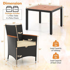 Tangkula 5 Pieces Rattan Outdoor Dining Set - Image 5