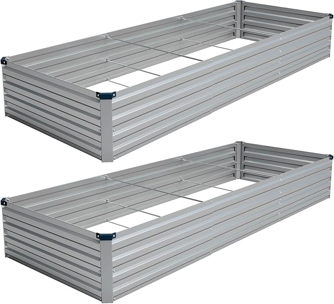 Vengarus 10x3x1FT Galvanized Raised Garden Bed Kit, Outdoor Metal Planter Box by Vengarus