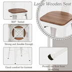Alunaune 26" Swivel Metal Bar Stools Set of 4 High Back Counter Height - Image 7