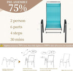 MAMIZO Patio Dining Chairs, Stackable All Weather Teslin Chair, Heavy Duty - Image 4