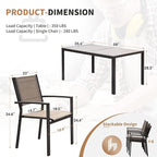 Devoko Patio Dining Set 7 Piece Outdoor Furniture - Image 3