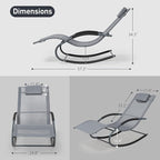Outdoor Lounge Chair with Pillow, Pool Chaise Lounge Chair Set of 2 - Image 2