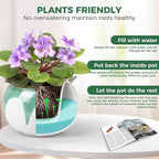 African Violet Pots, 6 inch Ceramic Easy Self Watering Plant Pot - Image 2