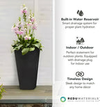 Tierra Verde 2-Pack Indoor & Outdoor Self-Watering Square Planters - Image 6