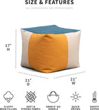 Big Joe Square Ottoman Weatherproof Bean Bag Footrest, Sunset Block Intertwist - Image 3