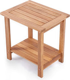 Double Adirondack Side Table, Weather-Resistant Rectangular End Table by VICTORYRELAX