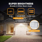 LUTEC 2 Pack 72W 7500LM LED Security Lights Motion Sensor Light Outdoor - Image 2