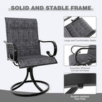 MELLCOM 5 Pieces Outdoor Dining Set, 4 Swivel Rocker Chairs - Image 3