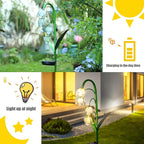 VCUTEKA Solar Garden Decor Stake Outdoor Light Glass Flower Stake - Image 3