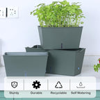 Window Box Planter 6 Pcs, 12.6 Inches Self Watering Rectangle Flower Plant Pots - Image 3