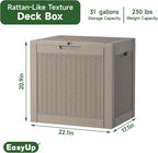 EasyUp 31 Gallon Outdoor Storage Box, Resin Waterproof UV-Resistant Deck Box - Image 2