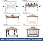 OASISHOME Pop-up Gazebo Portable Instant Canopy Tent 12x12, One-Push Locking - Image 6