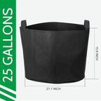 JERIA 12-Pack 25 Gallon Grow Bags, 300G Thickened Nonwoven Garden Pots - Image 2