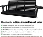 Wooden Porch Swing 3-Seater, High Backrest and Deep Seat, Bench Swing - Image 4