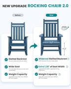 SERWALL Oversized Outdoor Rocking Chair Set of 4, HDPE Rocker - Image 4