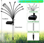 Kohlrabi Solar Garden Lights Outdoor, 6 Pack 60 LED Solar Purple Firefly Lights - Image 2