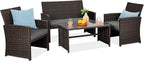 Best Choice Products 4-Piece Outdoor Wicker Patio Conversation Furniture Set by BestChoiceProducts