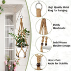 Hoteam 12 Pcs Macrame Plant Hangers Macrame Hanging Planters - Image 4