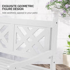 VINGLI 50" Outdoor Wood Bench, Weatehr Resistant Wooden Garden Patio Bench - Image 5