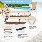 GYMAX Tanning Chair, 350lbs Beach Lounge Chair - Image 5