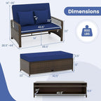 Moccha Outdoor Daybed, Rattan Loveseat Sofa - Image 9