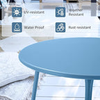 Patio Outdoor Side Table Waterproof Round Metal Steel Small Side Table Weather - Image 6