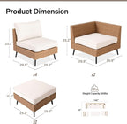 LAUSAINT HOME Outdoor Patio Furniture, 8 Piece Outdoor Sectional Sofa PE Rattan - Image 7