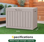 EasyUp 45 Gallon Outdoor Storage Box Waterproof, UV Resistant Deck Box Outdoor - Image 3