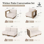 HERA'S HOUSE 6 Pieces Sectional Patio Furniture Set, All Weather Patio - Image 6