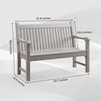Psilvam Garden Bench, 2-Person Poly Lumber Patio Bench, All-Weather Outdoor - Image 3