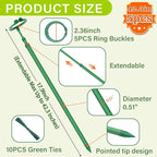 Extendable Plant Stakes, Adjustable Length from 17.9IN to 42.3IN Monstera - Image 2