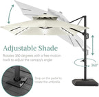 Best Choice Products 10x10ft Cantilever Patio Umbrella w/Base Included - Image 4