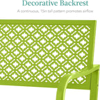 Best Choice Products Outdoor Bench 2-Person Metal Steel Benches Furniture - Image 5