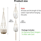 USLAI Macrame Plant Hanger Indoor Outdoor, Fits 4 to 15 Inch Pots, Strong - Image 3