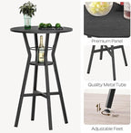 Bar Table, 2-Tier Round High Top Table, Pub Table, Home Bar Counter Height - Image 7