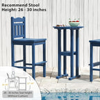Sundale Outdoor 39 Inches Height Adirondack Bar Table, Patio HDPE Pub Height - Image 6