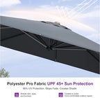 PURPLE LEAF 8 Feet Patio Umbrella Outdoor Cantilever Square Umbrella Aluminum - Image 6