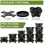Umigy 2 Set 5 Tier Stackable Planters Vertical Garden Planters - Image 2