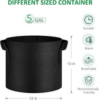 12-Pack 5 Gallon Thickened Non-Woven Grow Bags, Aeration Fabric Pots - Image 2